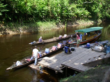 Canoe transfer at the Warehouse landing stage